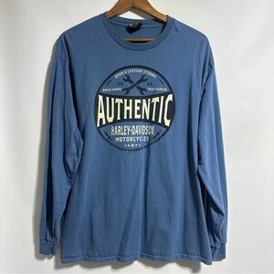 Harley-Davidson Powder Keg Blue Long Sleeve Men's Shirt tee Mason, Ohio Large